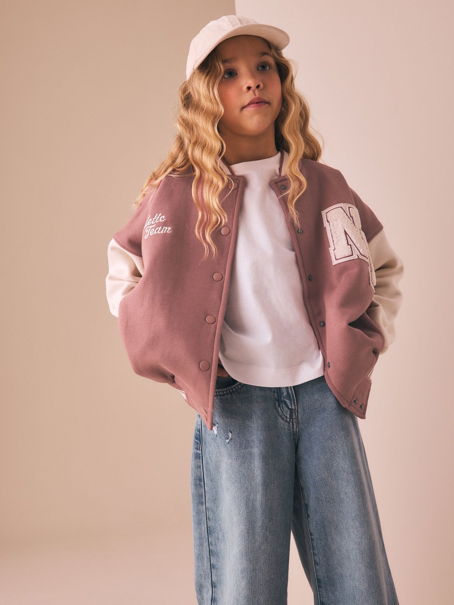 Dsiney Kidz - Brown/Cream Varsity Embroidered Jacket (3-16yrs) image 2