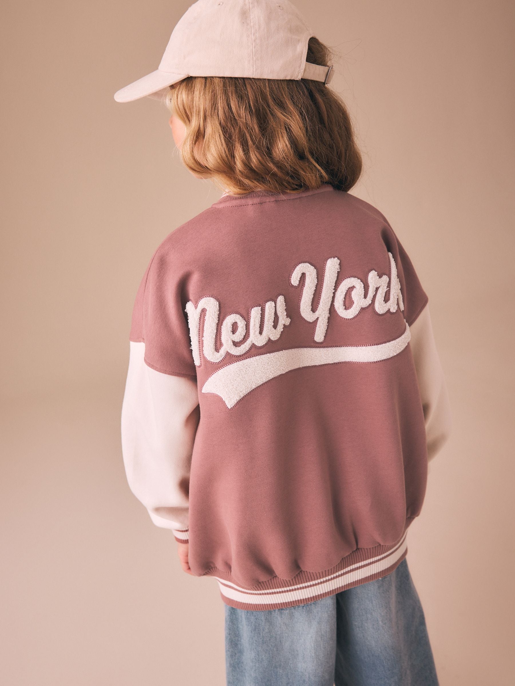 Dsiney Kidz - Brown/Cream Varsity Embroidered Jacket (3-16yrs) image 3