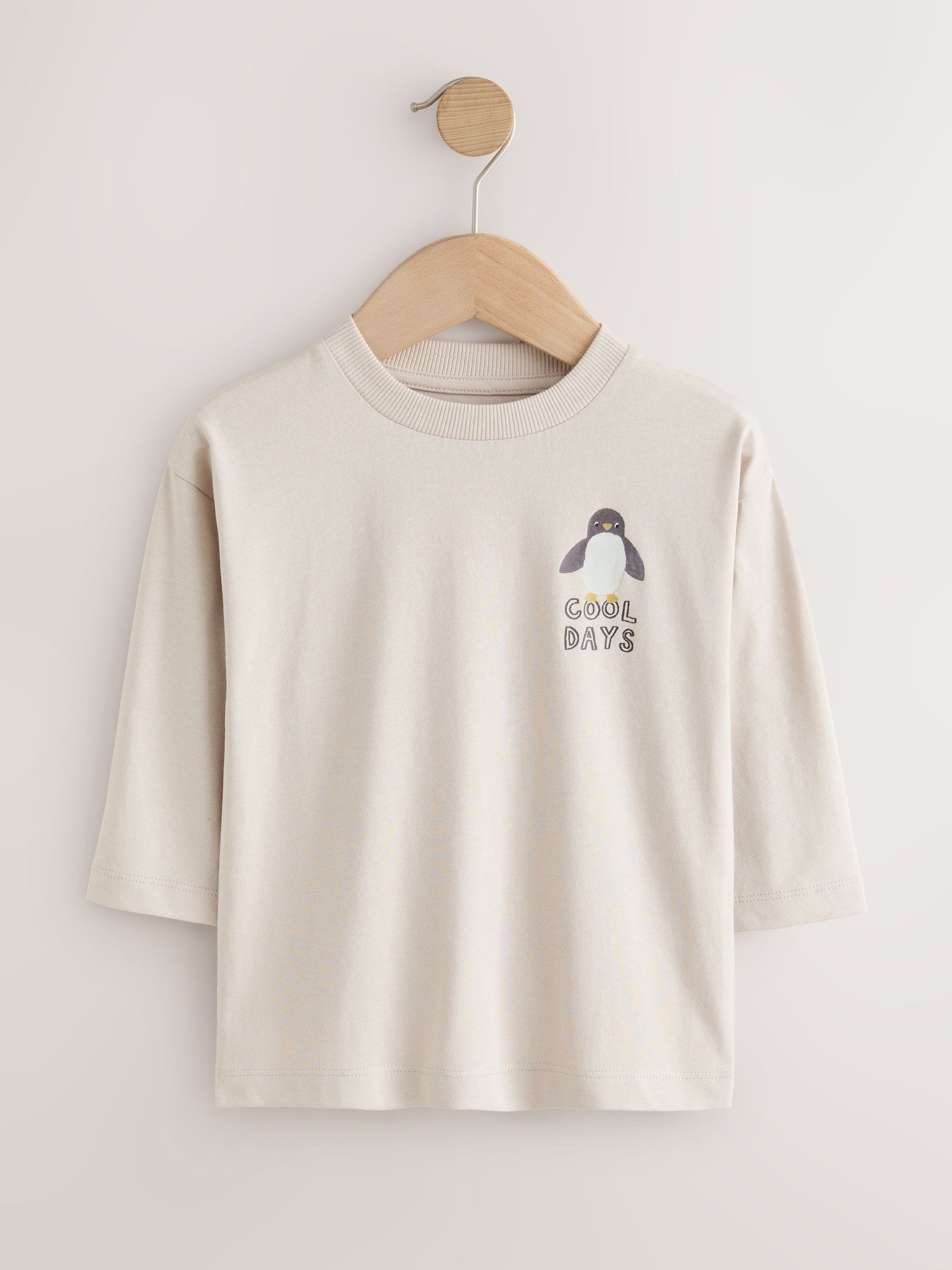 Stone Sea Animals Long Sleeve Back Print T-Shirt (3mths-8yrs) image 1