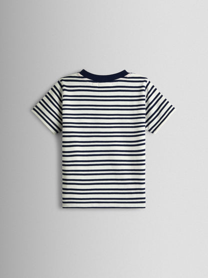 Dsiney Kidz - JoJo Maman Bébé Navy & White London Guard Appliqué T-Shirt image 2