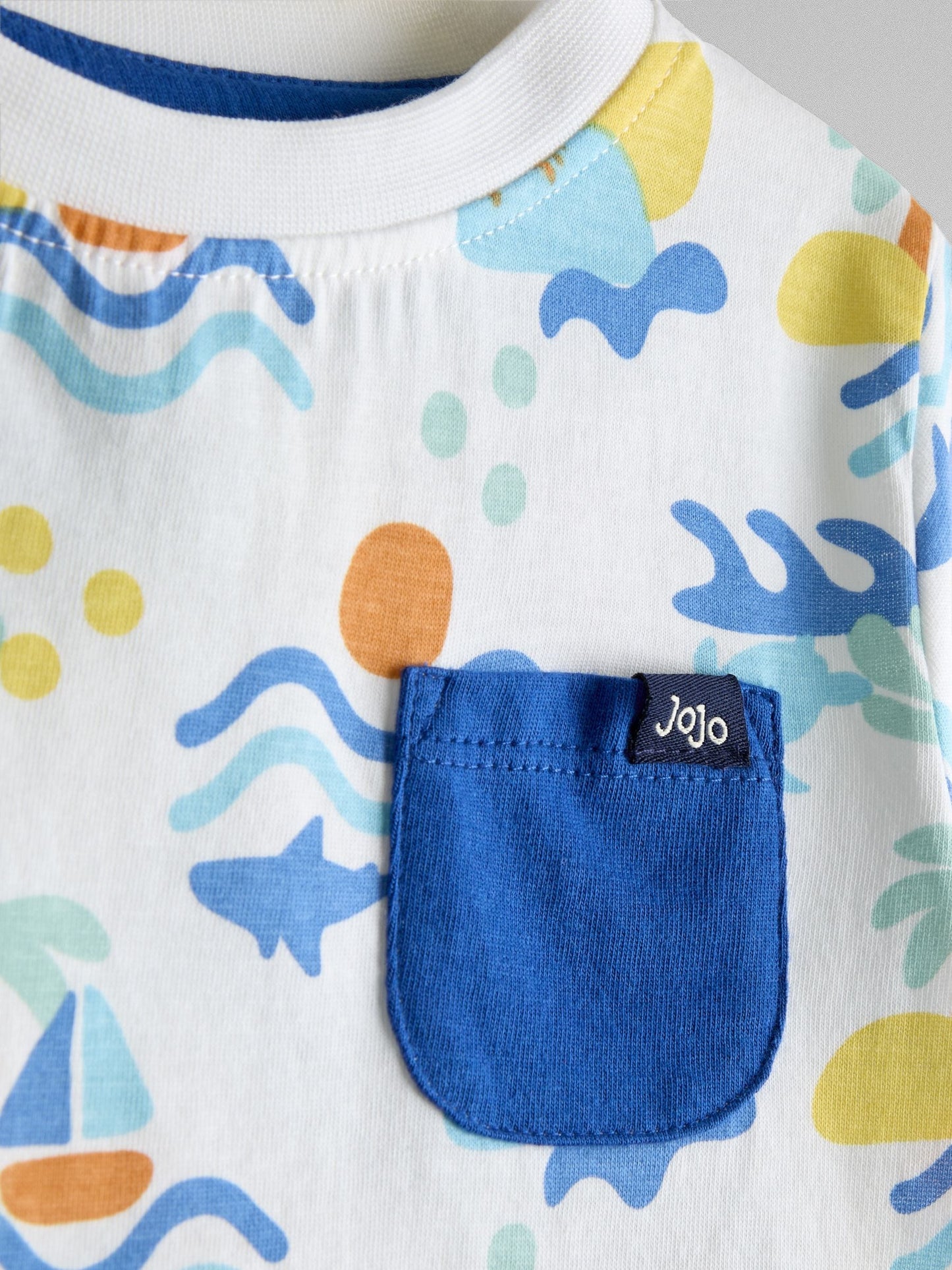 JoJo Maman Bébé Blue Ocean 2-Piece Printed T-Shirt & Shorts Set image 6