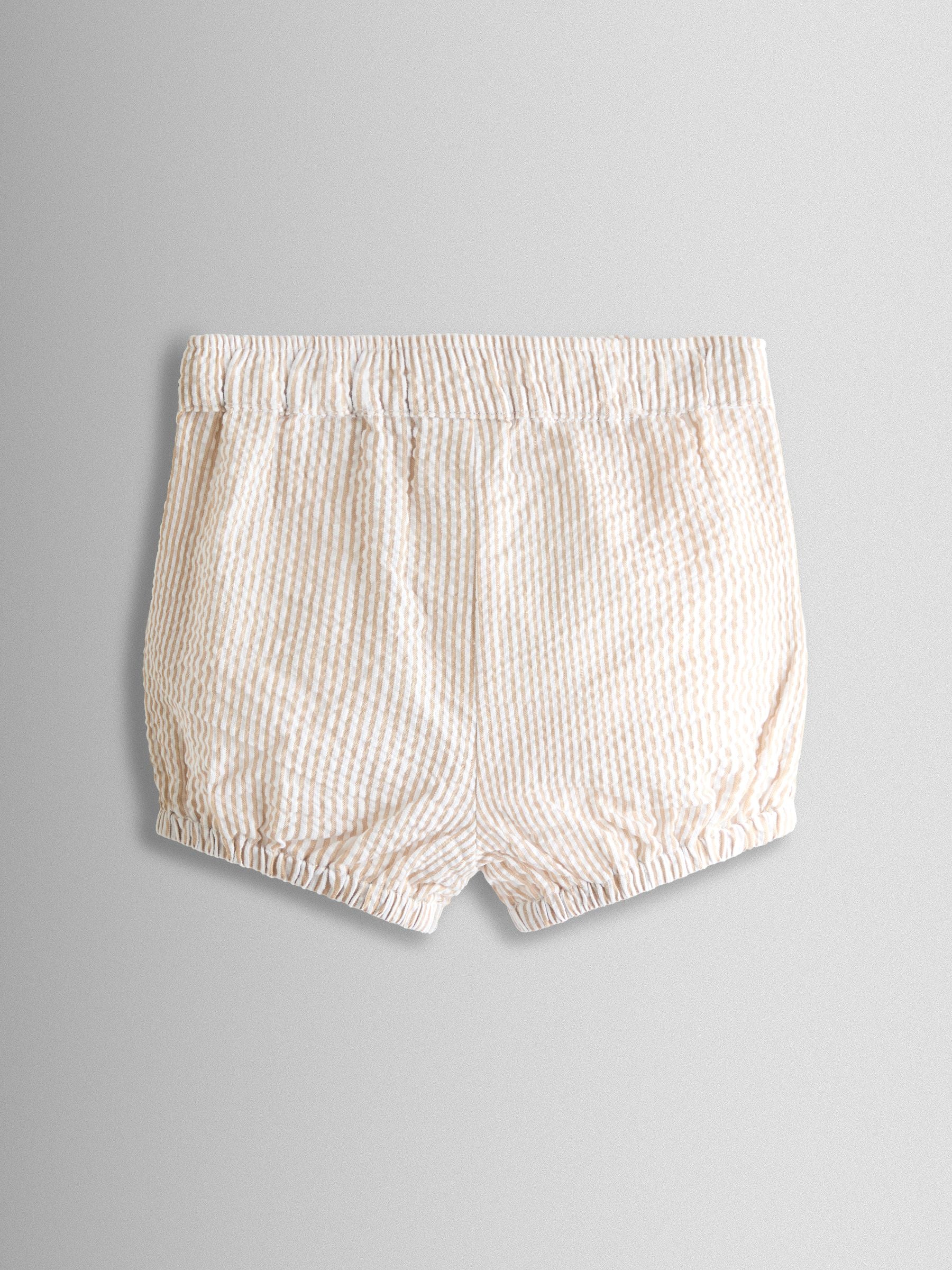 JoJo Maman Bébé White & Natural 2-Piece Classic Body & Stripe Short Set image 5