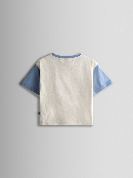 JoJo Maman Bébé Oatmeal Tiger Character Appliqué T-Shirt image 2