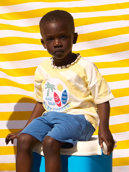 JoJo Maman Bébé Yellow Surf 2-Piece T-Shirt & Shorts Sets image 1