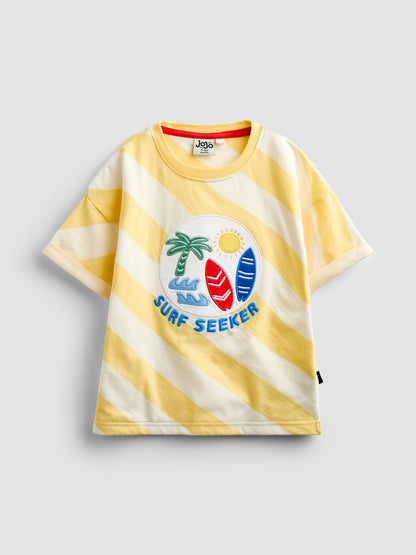 JoJo Maman Bébé Yellow Surf 2-Piece T-Shirt & Shorts Sets image 3