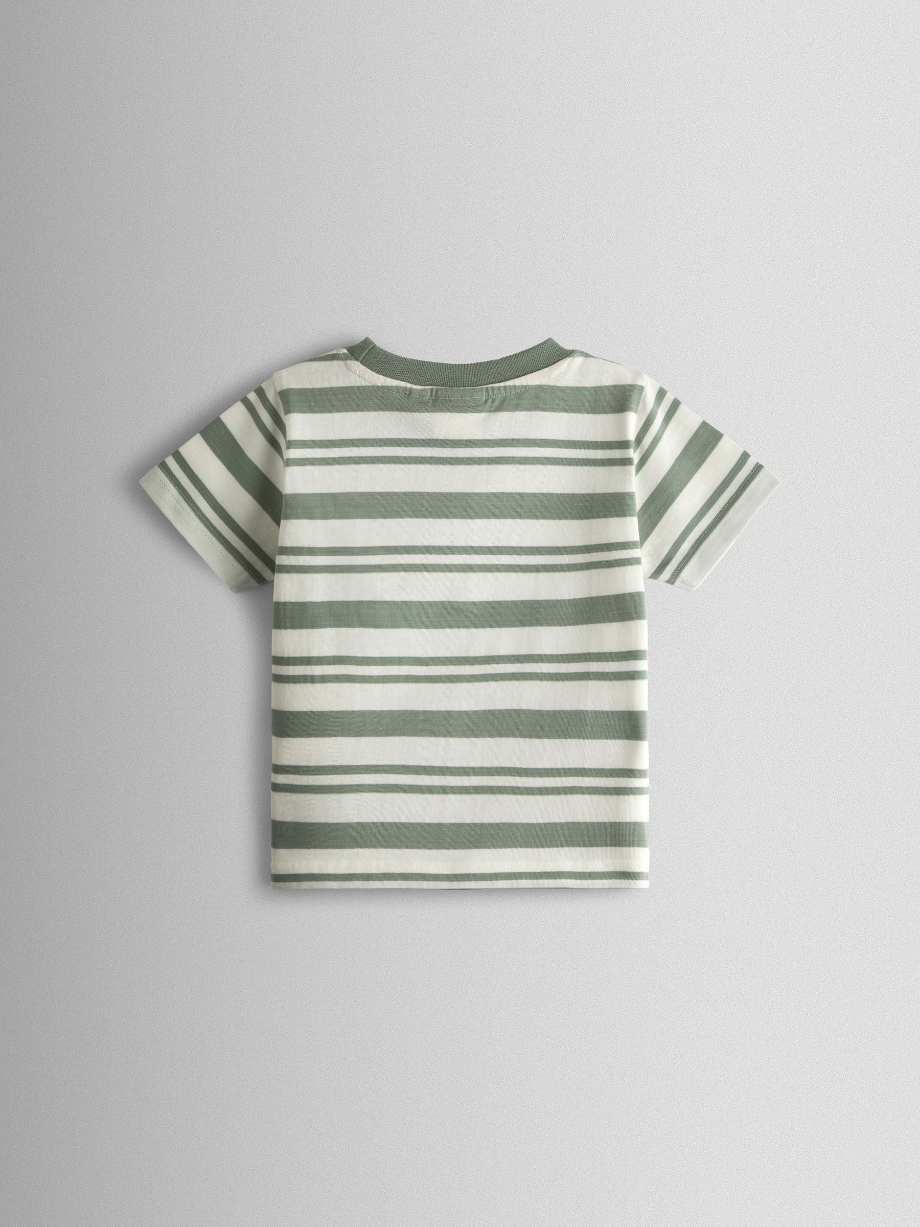 JoJo Maman Bébé Khaki Green Safari Appliqué T-Shirt image 2