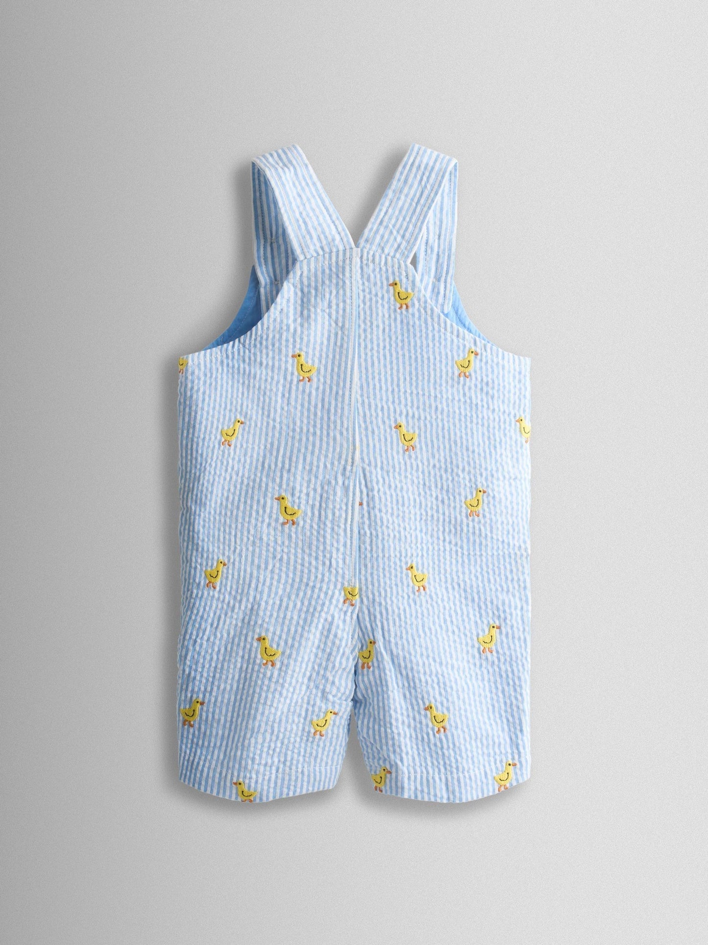 JoJo Maman Bébé Light Blue 2-Piece Chick Embroidered Dungarees & Body Set image 3