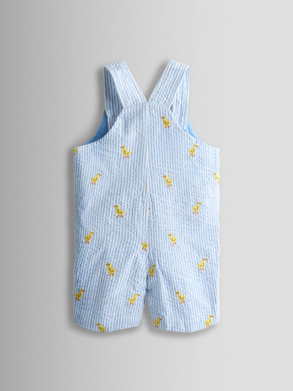 JoJo Maman Bébé Light Blue 2-Piece Chick Embroidered Dungarees & Body Set image 3
