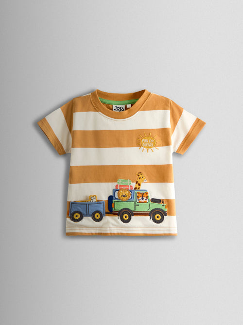 JoJo Maman Bébé Yellow Safari Appliqué T-Shirt image 1