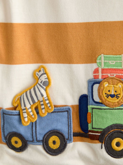 JoJo Maman Bébé Yellow Safari Appliqué T-Shirt image 3