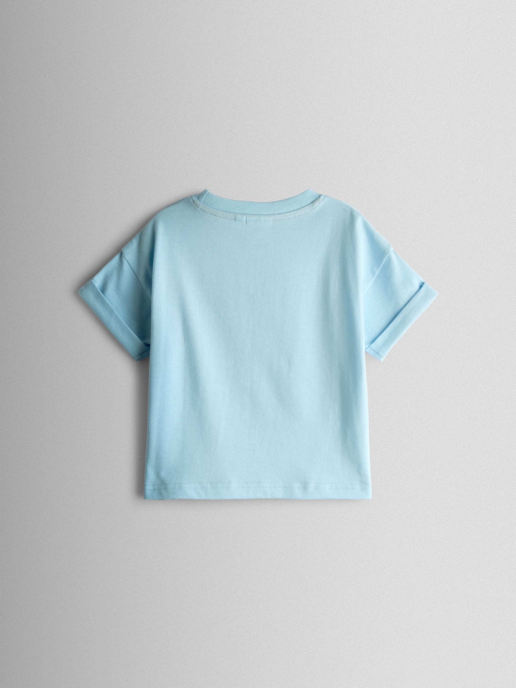 JoJo Maman Bébé Blue Fox Character Applique T-Shirt image 3