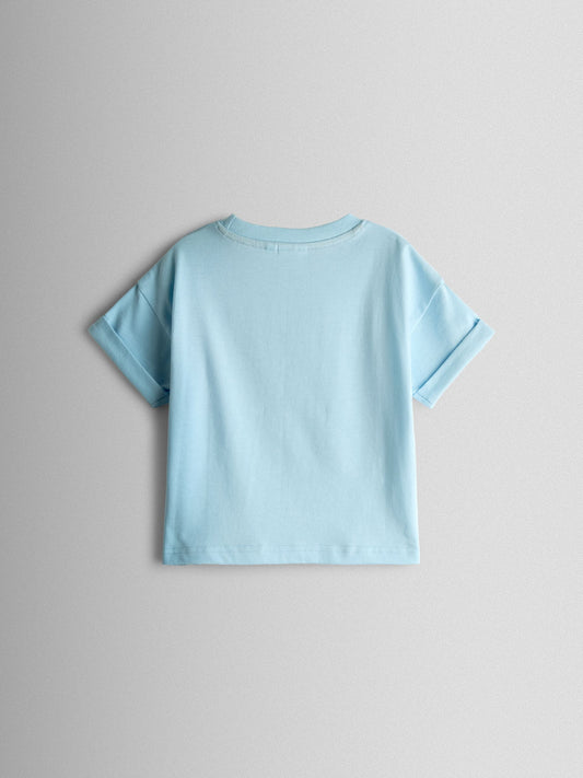 JoJo Maman Bébé Blue Fox Character Applique T-Shirt image 3
