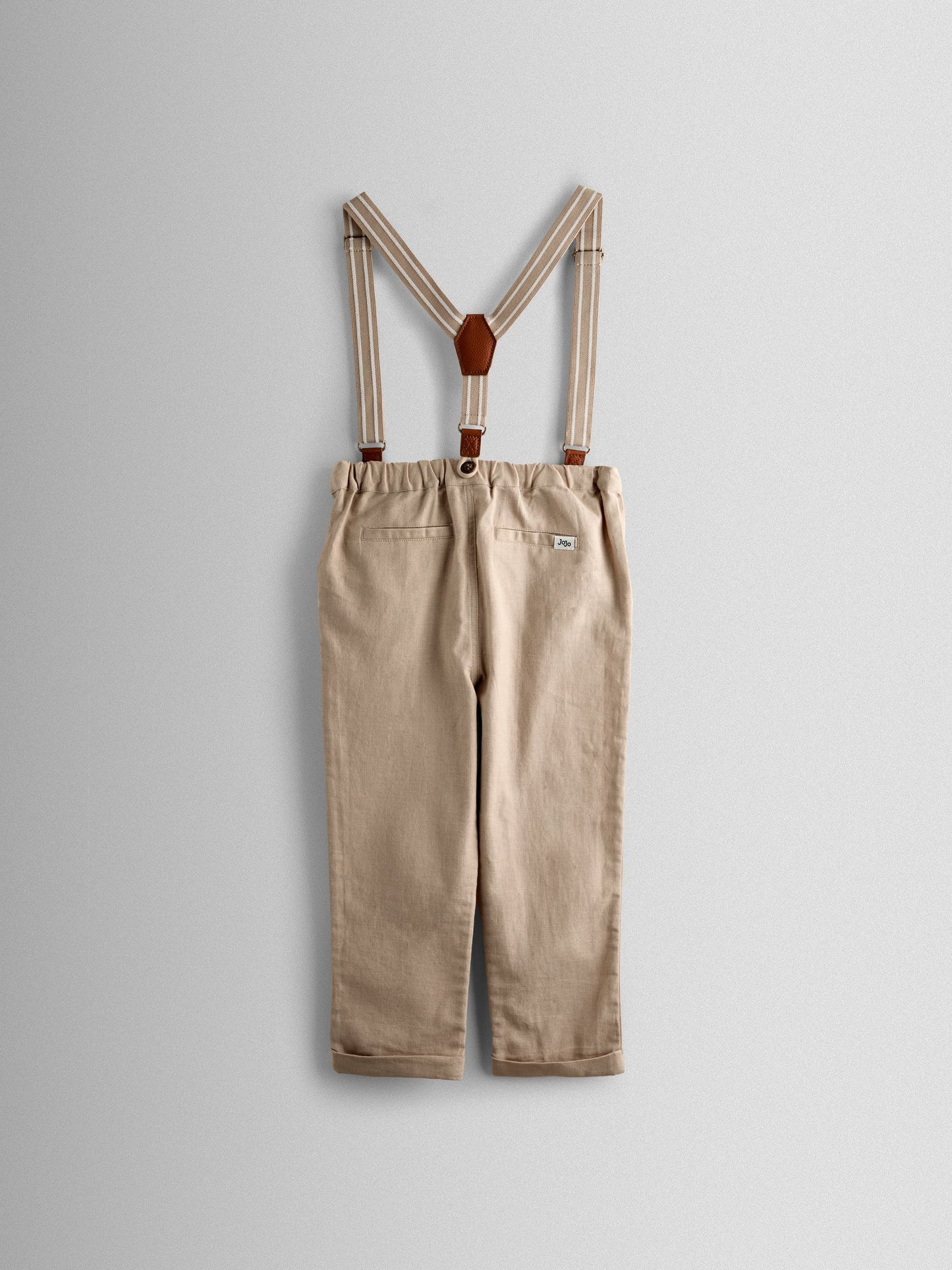 JoJo Maman Bébé Natural 4-Piece Shirt & Trouser Set With Bow Tie & Braces image 3