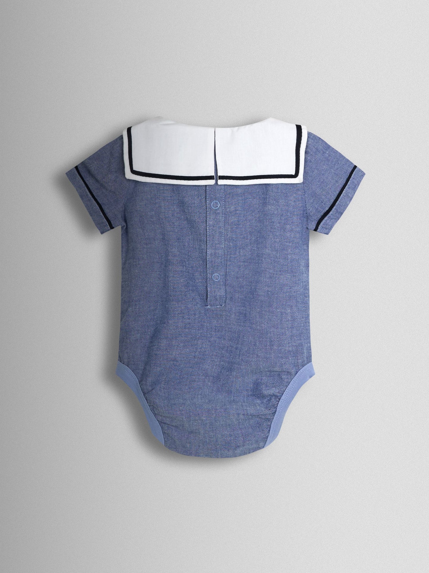 JoJo Maman Bébé Blue 2-Piece Sailor Collar Body & Shorts Set image 4