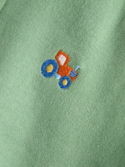 JoJo Maman Bébé Green Tractor Embroidered Polo Shirt image 4