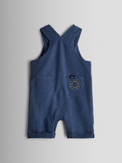 JoJo Maman Bébé Blue Boat 2-Piece Appliqué Dungarees & T-Shirt Set image 3