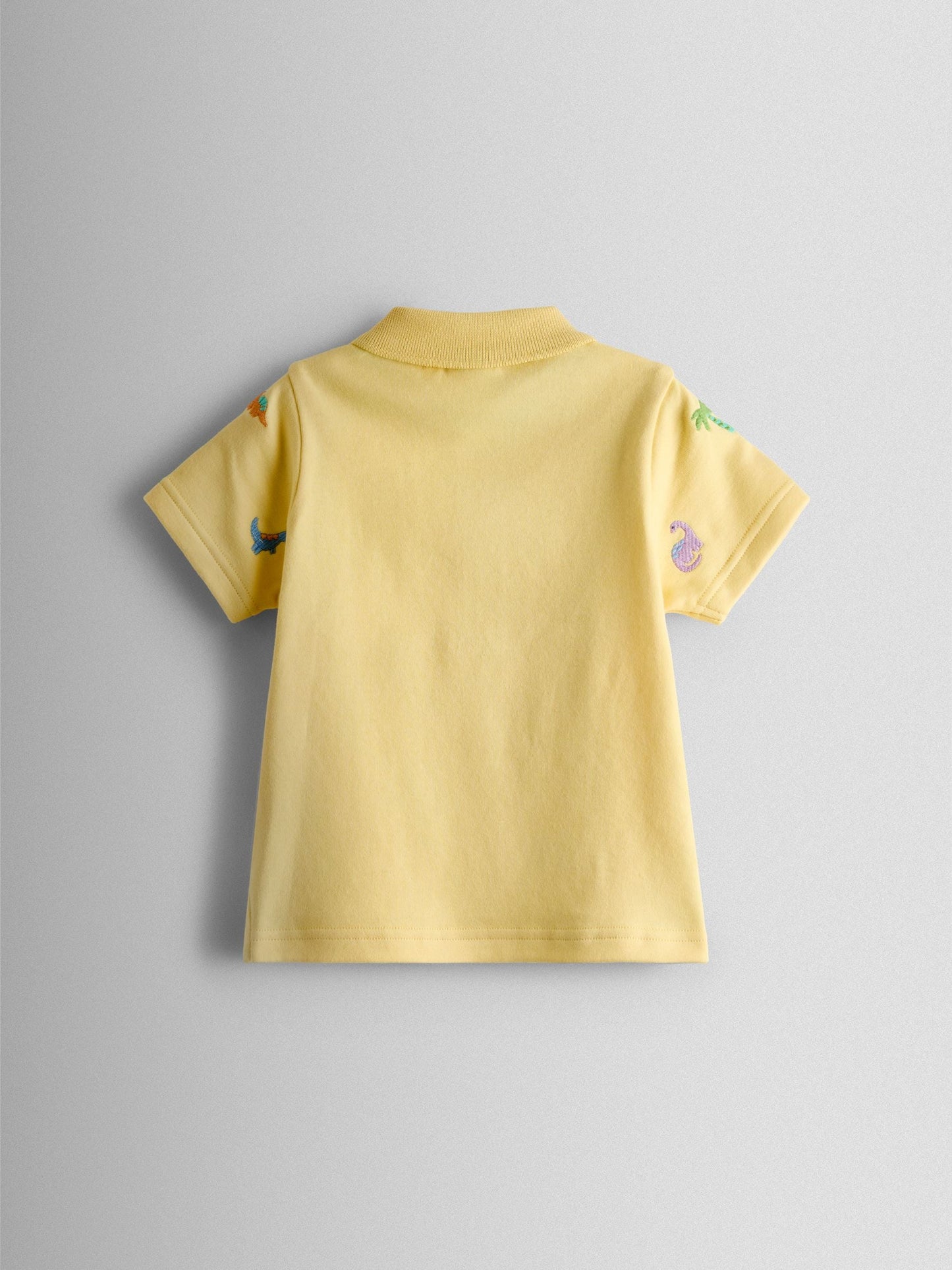 JoJo Maman Bébé Yellow Dino Embroidered Polo Shirt image 2