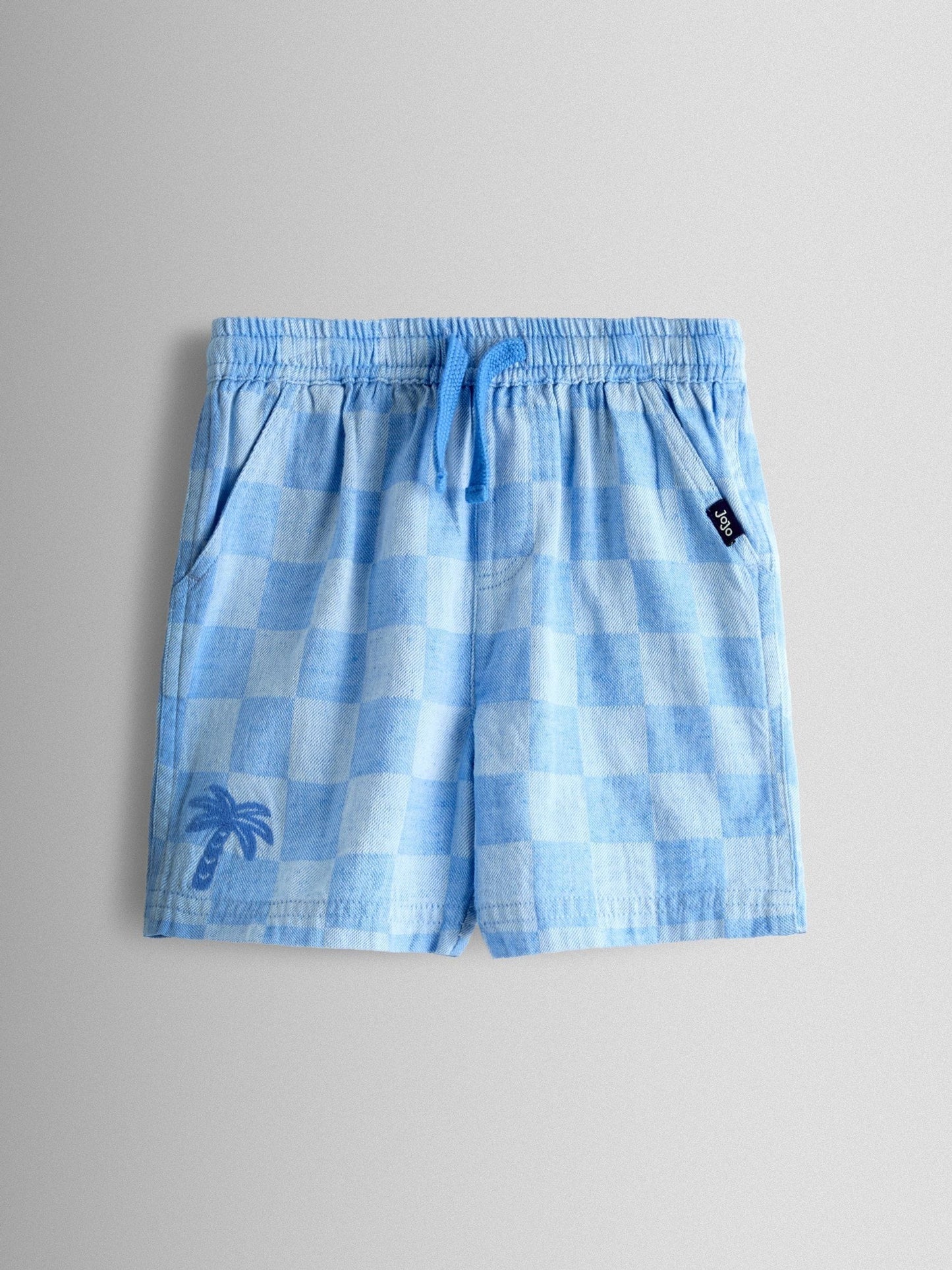 JoJo Maman Bébé Blue Checkerboard 2-Piece Shirt & Short Set image 5