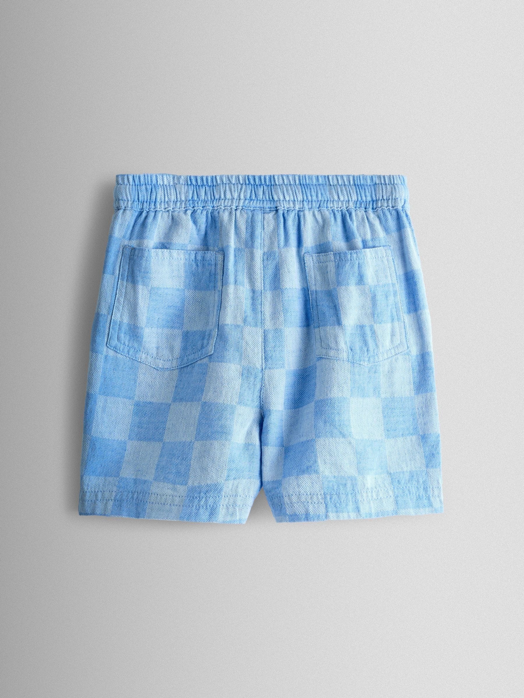 JoJo Maman Bébé Blue Checkerboard 2-Piece Shirt & Short Set image 6
