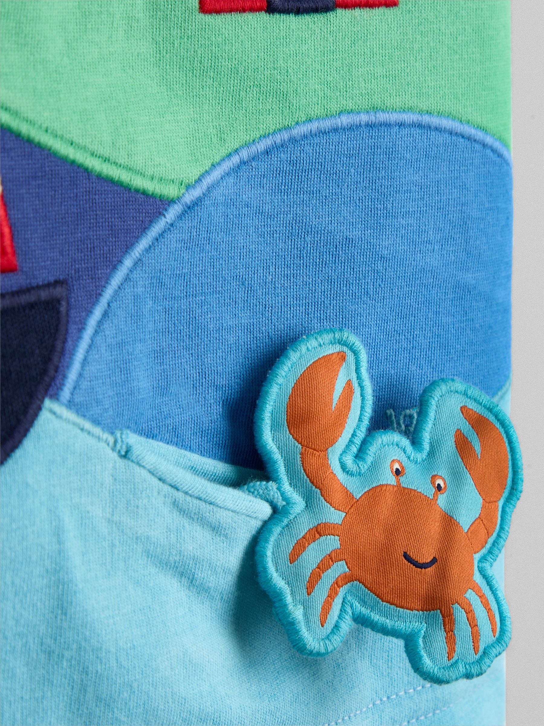 JoJo Maman Bébé Blue Lighthouse Scene Appliqué T-Shirt image 3