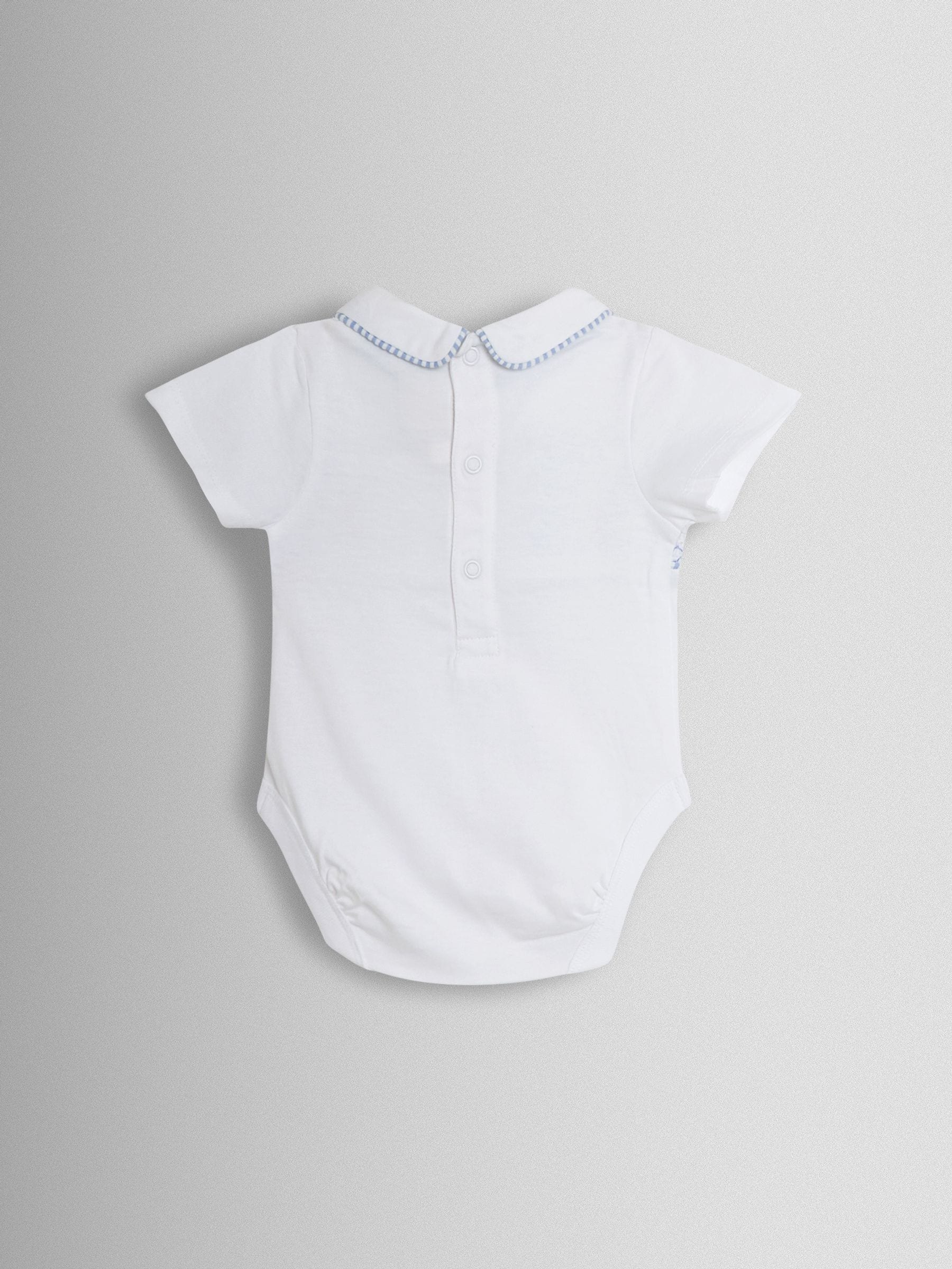 JoJo Maman Bébé Light Blue Chick Embroidered Body & Shorts Set 2 Piece image 4