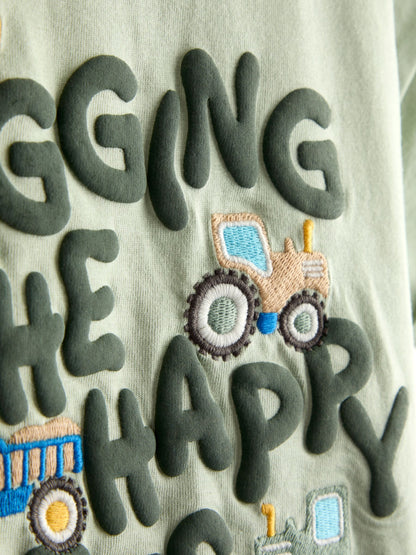 JoJo Maman Bébé Green Digger Graphic T-Shirt image 3