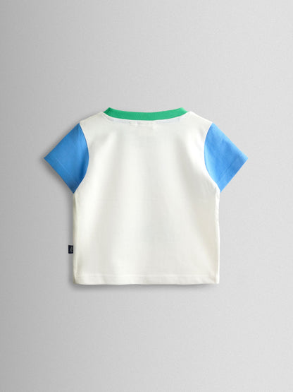 JoJo Maman Bébé Natural Boat Stripe Appliqué T-Shirt image 3