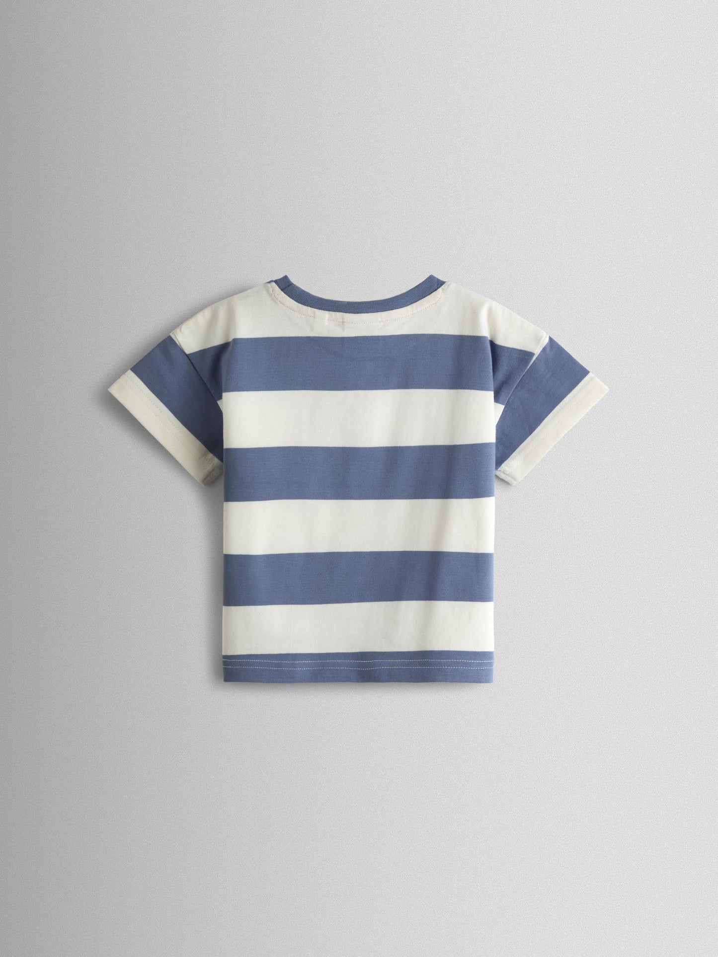 JoJo Maman Bébé Blue Stripe Campervan Pocket Appliqué T-Shirt image 2