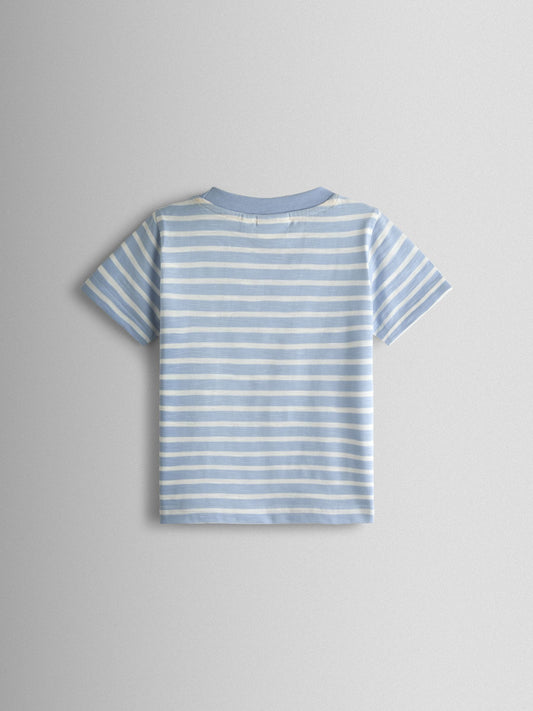 JoJo Maman Bébé Blue Monkey Character Appliqué T-Shirt image 2