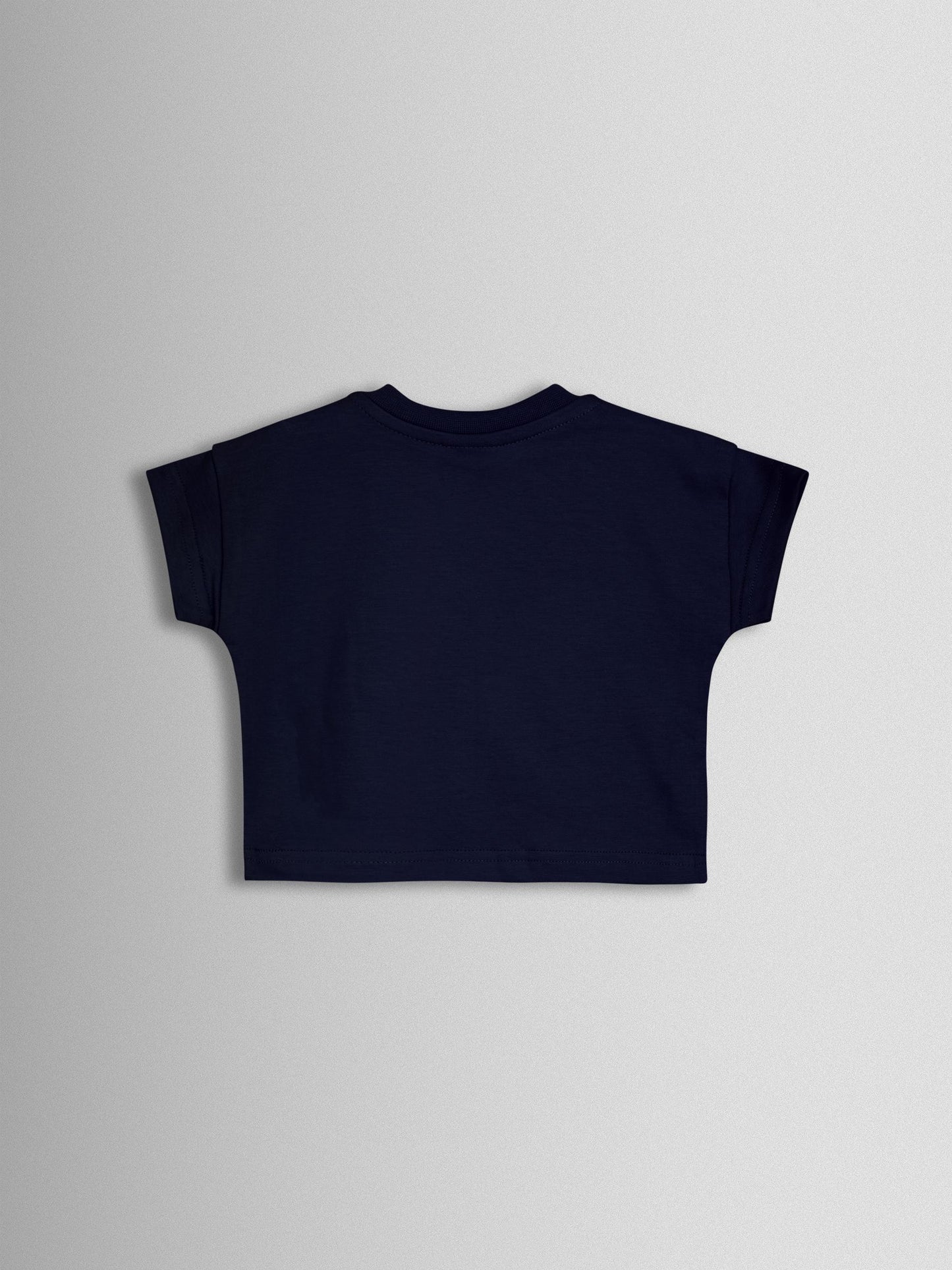 JoJo Maman Bébé Dark Navy Blue 2-Piece Checkerboard Dungarees & T-Shirt Set image 5