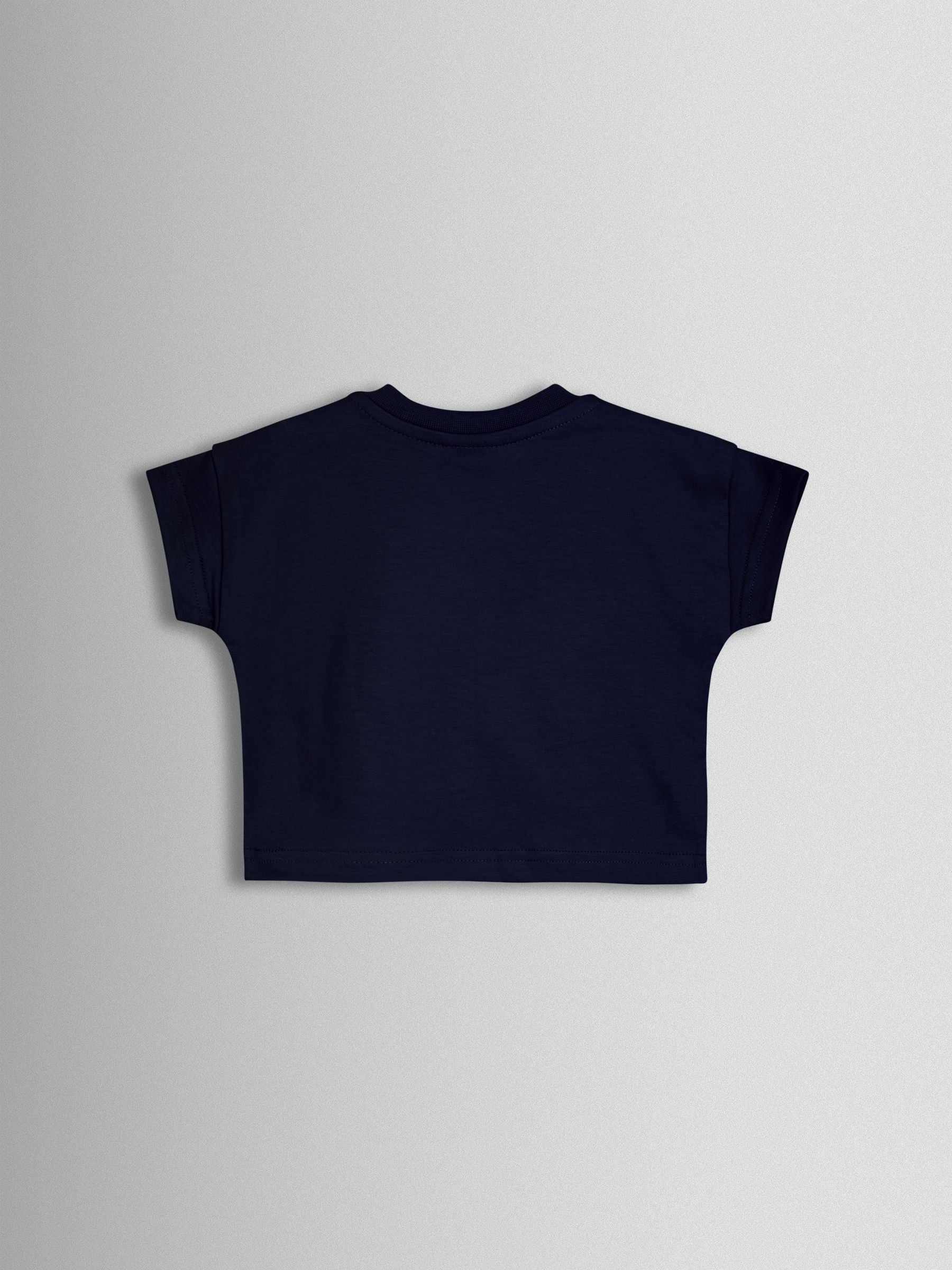 JoJo Maman Bébé Dark Navy Blue 2-Piece Checkerboard Dungarees & T-Shirt Set image 5