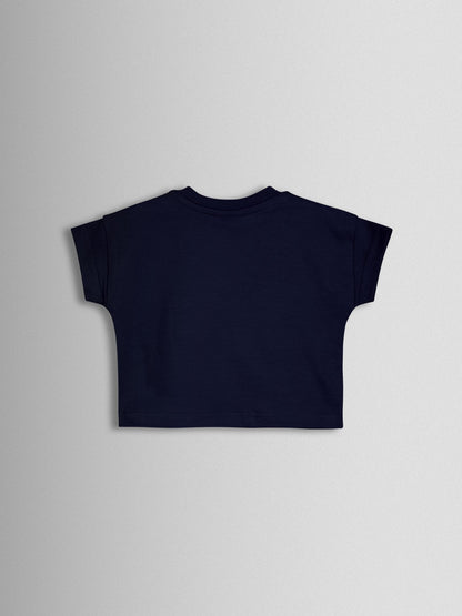 JoJo Maman Bébé Dark Navy Blue 2-Piece Checkerboard Dungarees & T-Shirt Set image 5