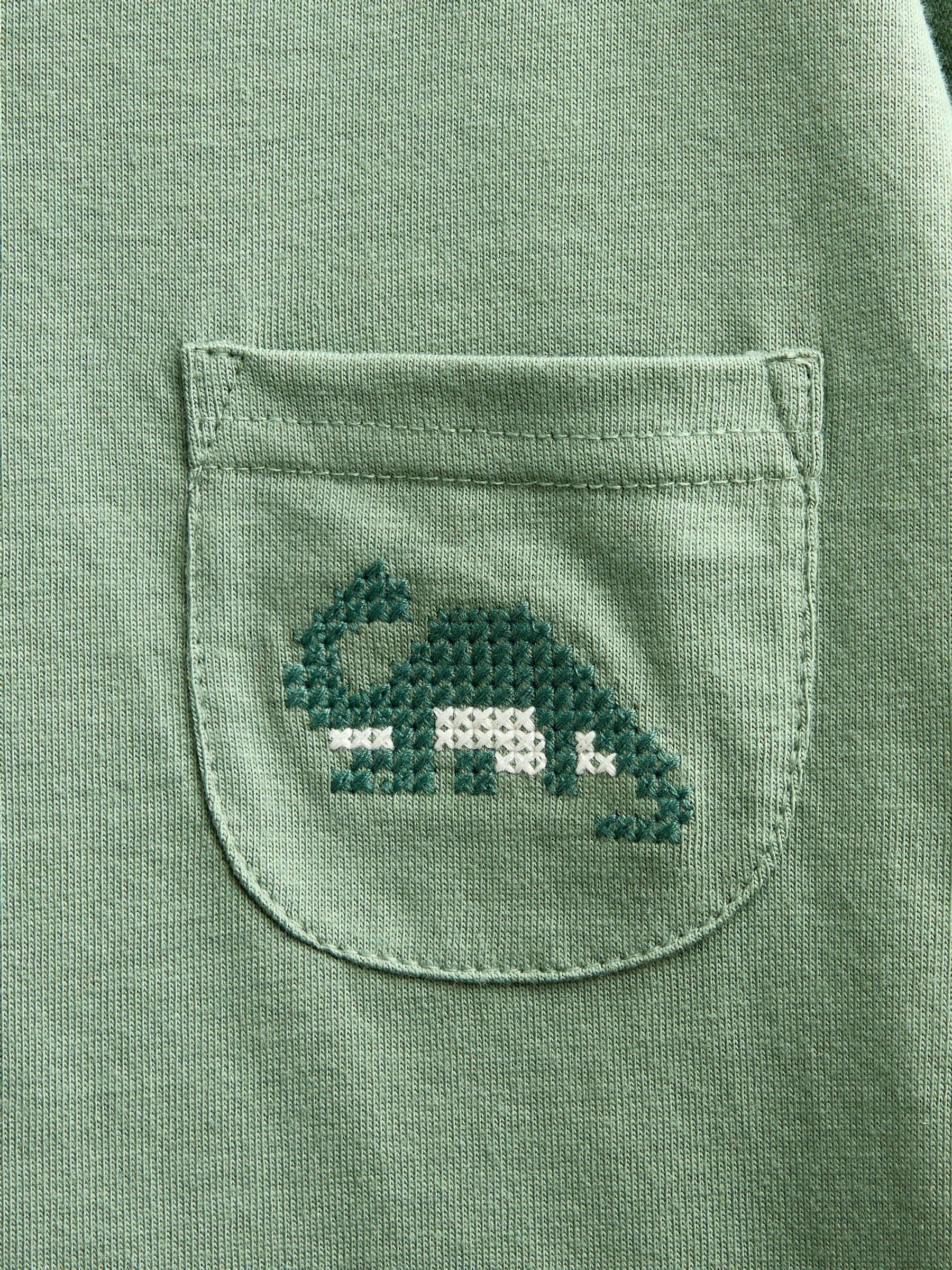 Dsiney Kidz - JoJo Maman Bébé Khaki Green 2-Piece T-Shirt & Shorts Set image 6