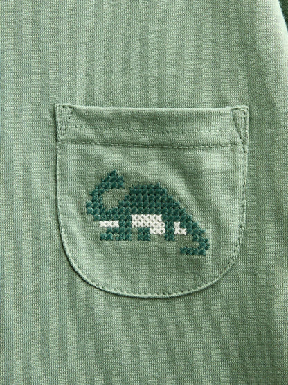 Dsiney Kidz - JoJo Maman Bébé Khaki Green 2-Piece T-Shirt & Shorts Set image 6
