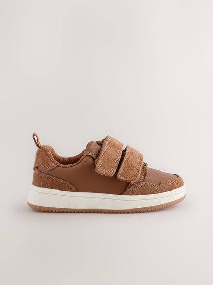 Tan Brown Standard Fit (F) Touch Fastening Leather First Walker Baby Shoes image 3