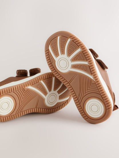 Tan Brown Standard Fit (F) Touch Fastening Leather First Walker Baby Shoes image 4