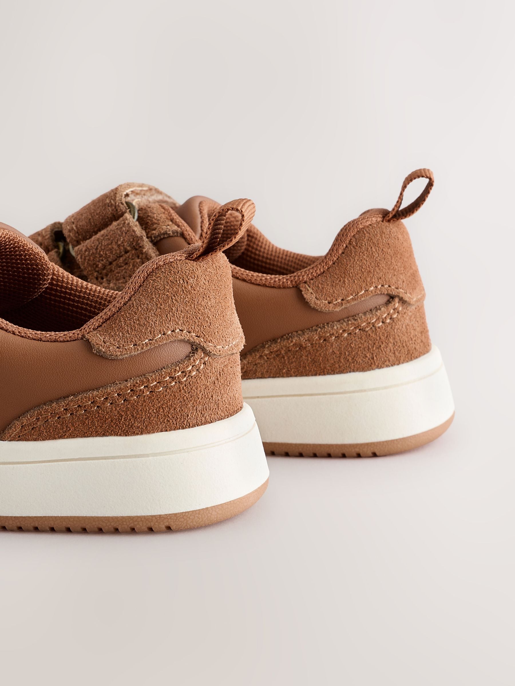 Tan Brown Standard Fit (F) Touch Fastening Leather First Walker Baby Shoes image 5