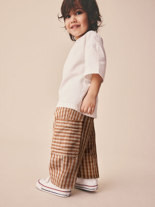 Rust Brown Print Side Pocket Wide Trousers (3mths-7yrs) image 1