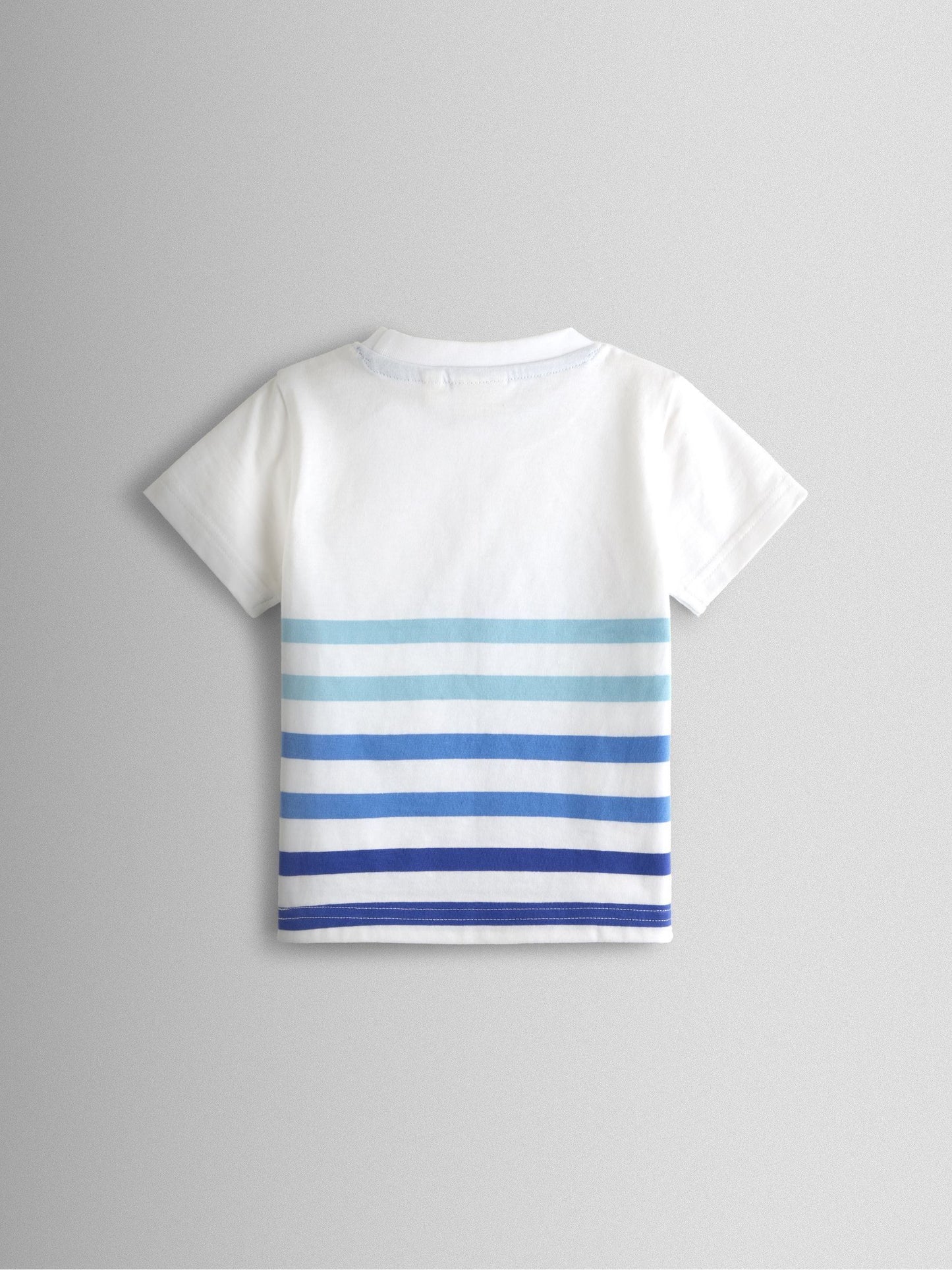 JoJo Maman Bébé Blue & White Boat 2-Pack Appliqué T-Shirts image 4