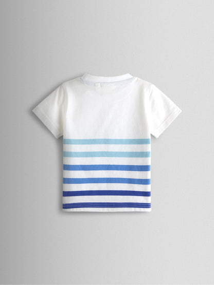 JoJo Maman Bébé Blue & White Boat 2-Pack Appliqué T-Shirts image 4