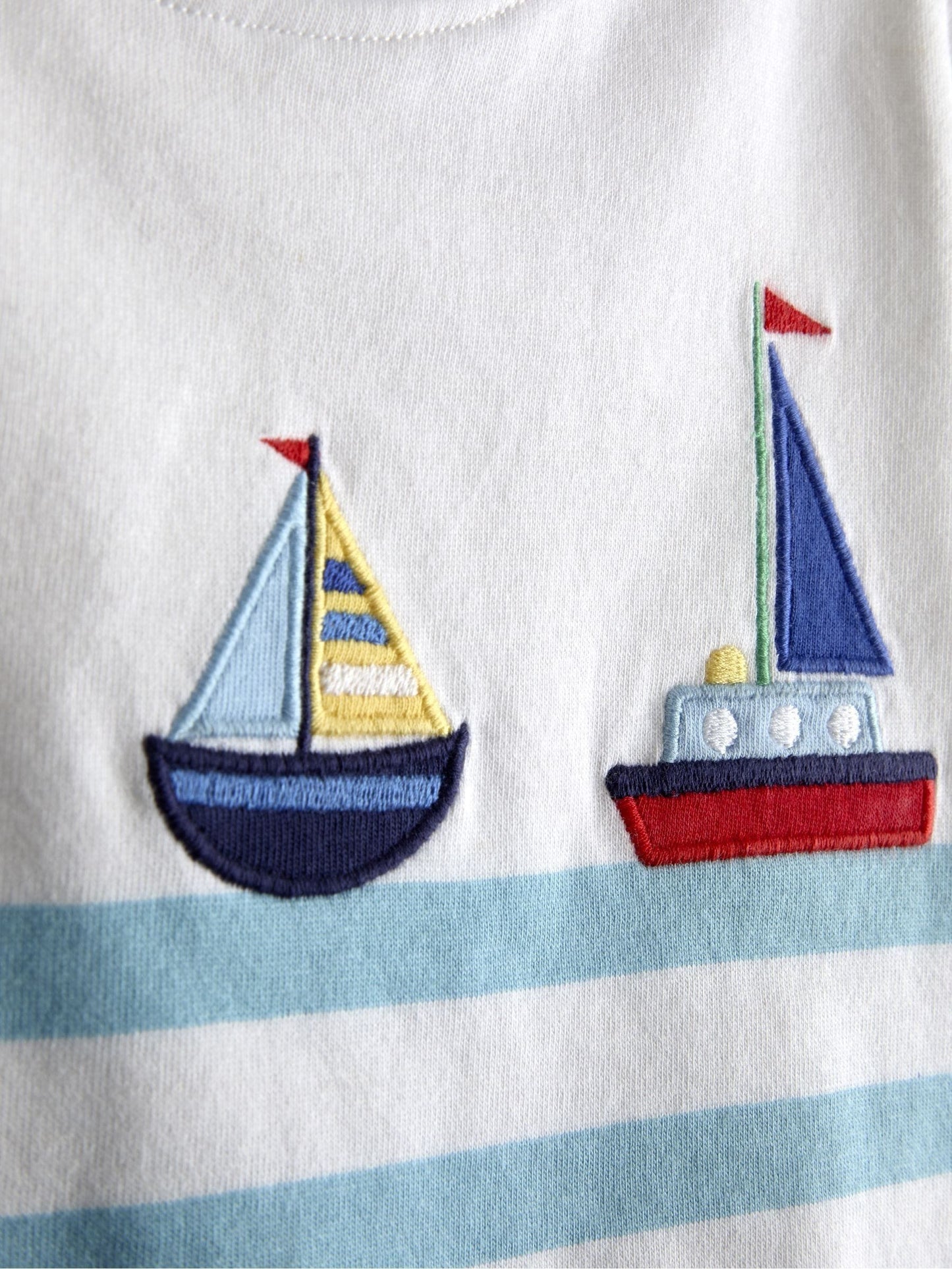 JoJo Maman Bébé Blue & White Boat 2-Pack Appliqué T-Shirts image 7