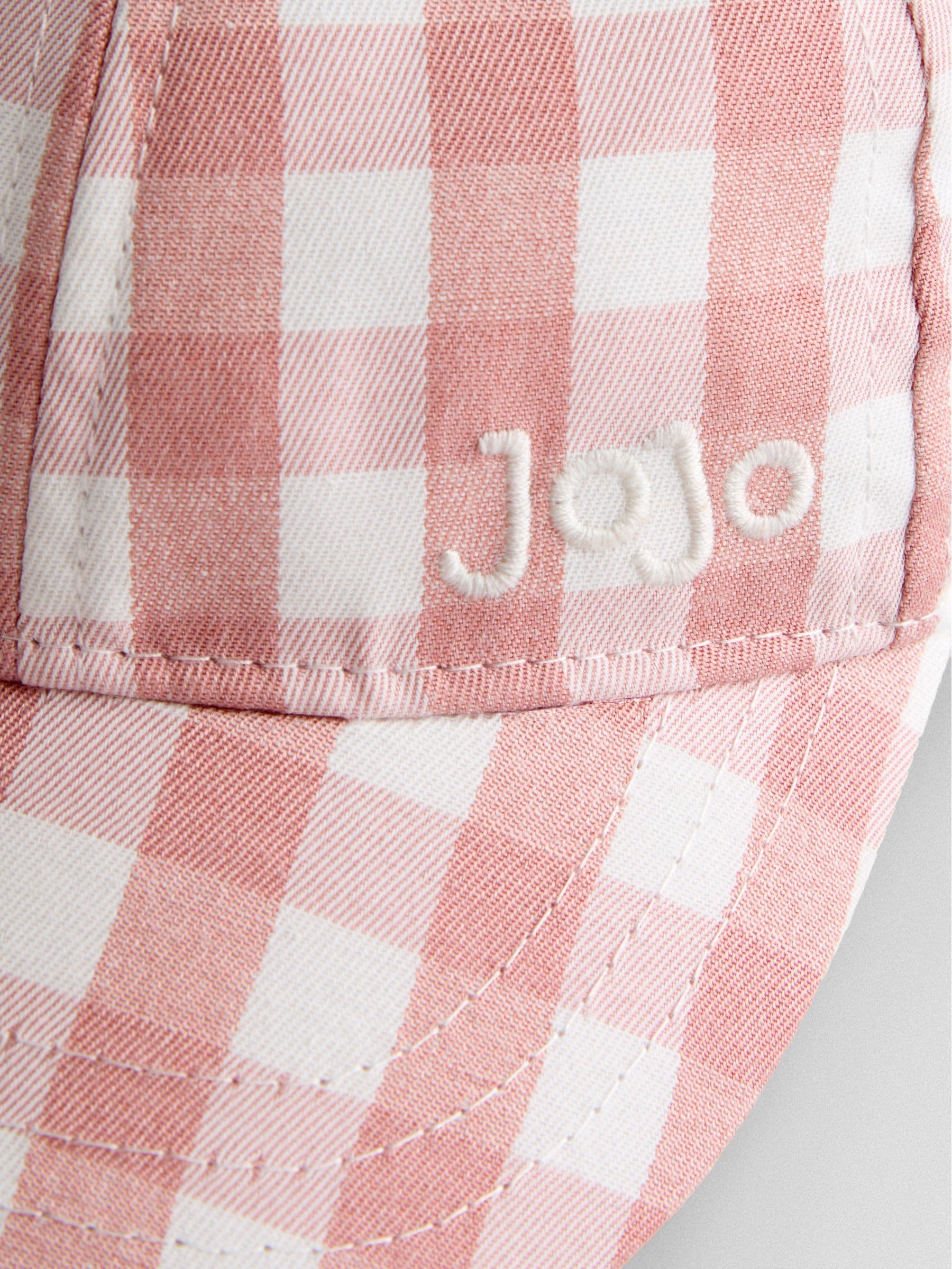 JoJo Maman Bébé Light Pink Gingham Cap With Bow image 4