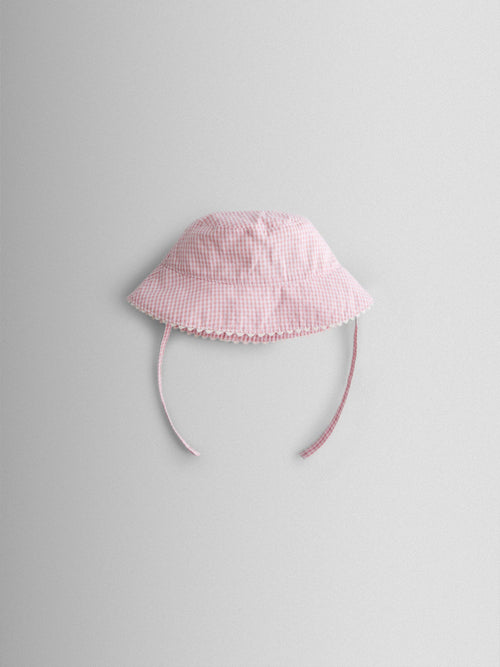 JoJo Maman Bébé Pink Gingham Floppy Sun Hat image 1