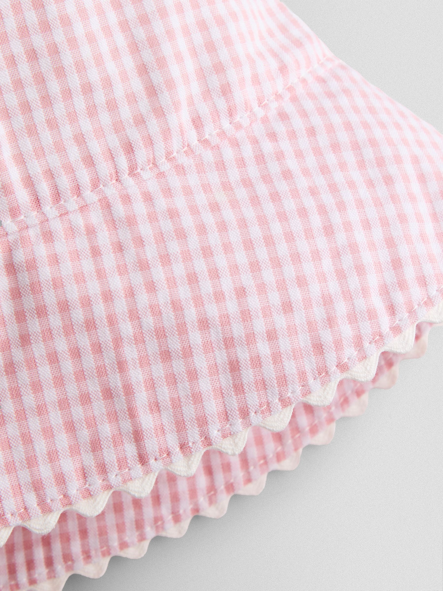 JoJo Maman Bébé Pink Gingham Floppy Sun Hat image 3