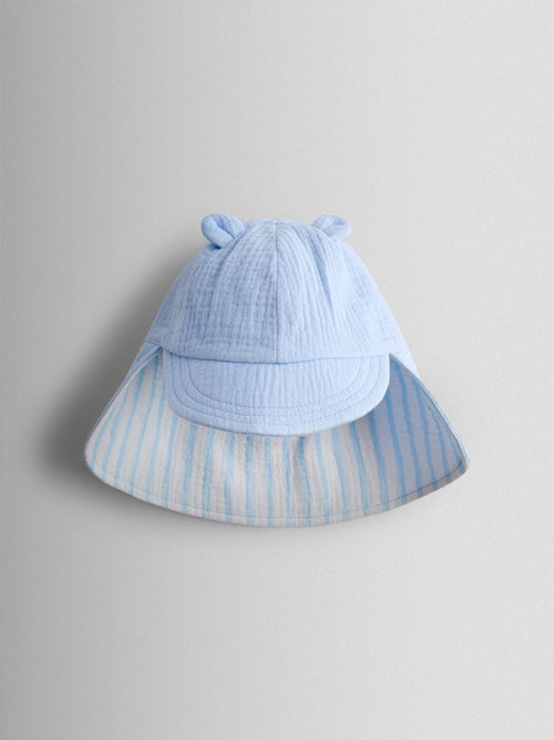 JoJo Maman Bébé Blue Cheesecloth Legionnaire Cap image 1
