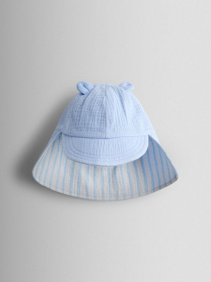 JoJo Maman Bébé Blue Cheesecloth Legionnaire Cap image 1