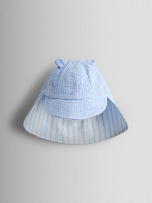 JoJo Maman Bébé Blue Cheesecloth Legionnaire Cap image 1