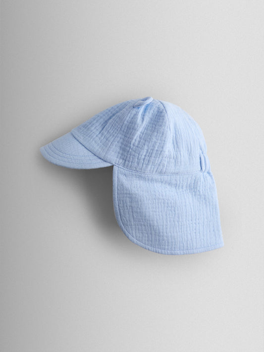 JoJo Maman Bébé Blue Cheesecloth Legionnaire Cap image 2