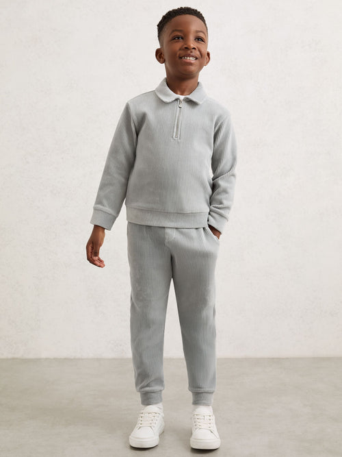 Reiss Soft Grey Caldera 3-9 yrs Corduroy Drawstring Joggers image 1