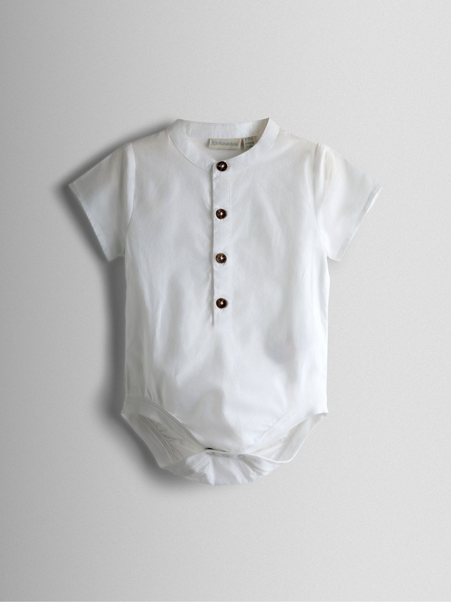 JoJo Maman Bébé Natural 2-Piece Grandad Shirt & Shorts Set image 5